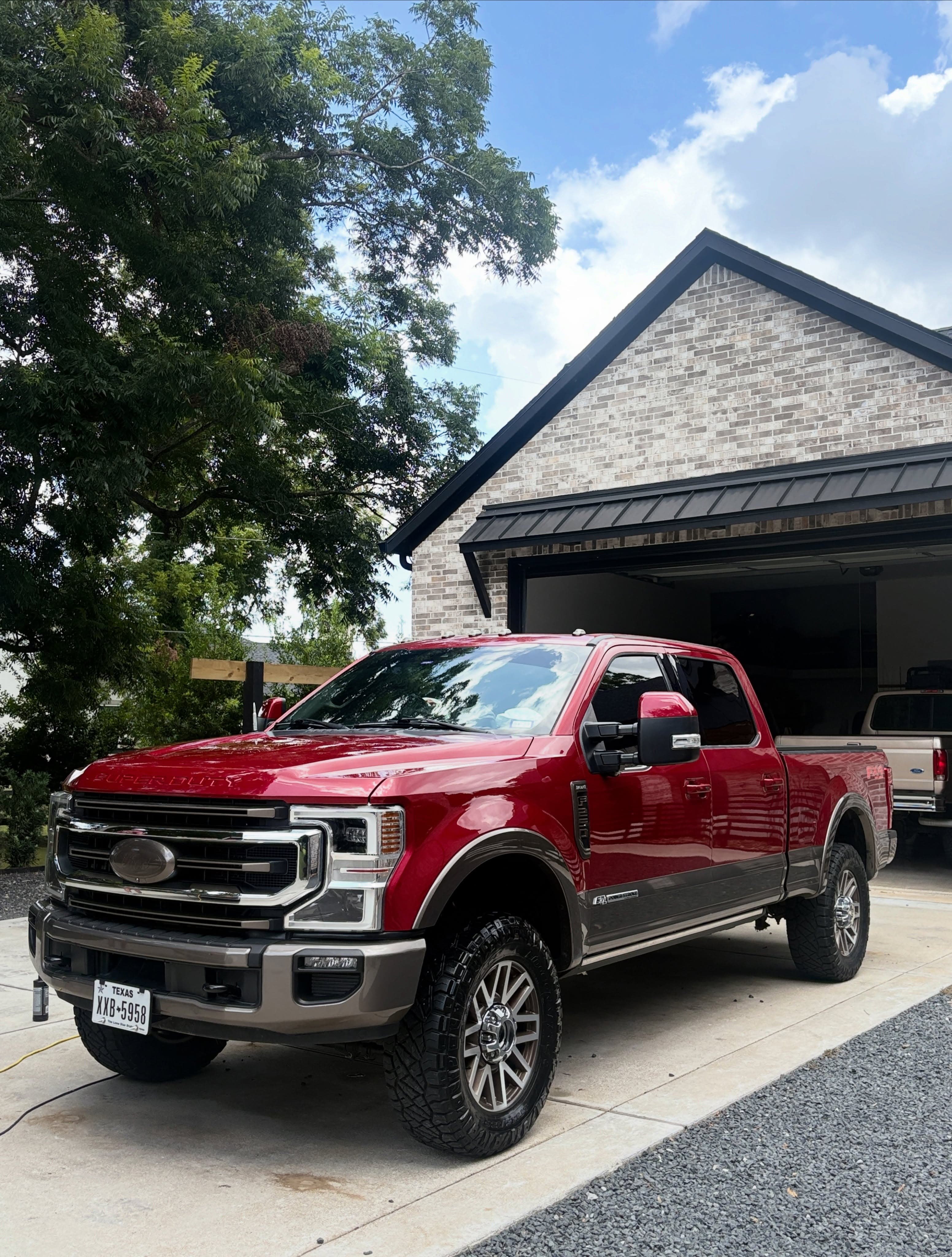 Red Super Duty with finished tint